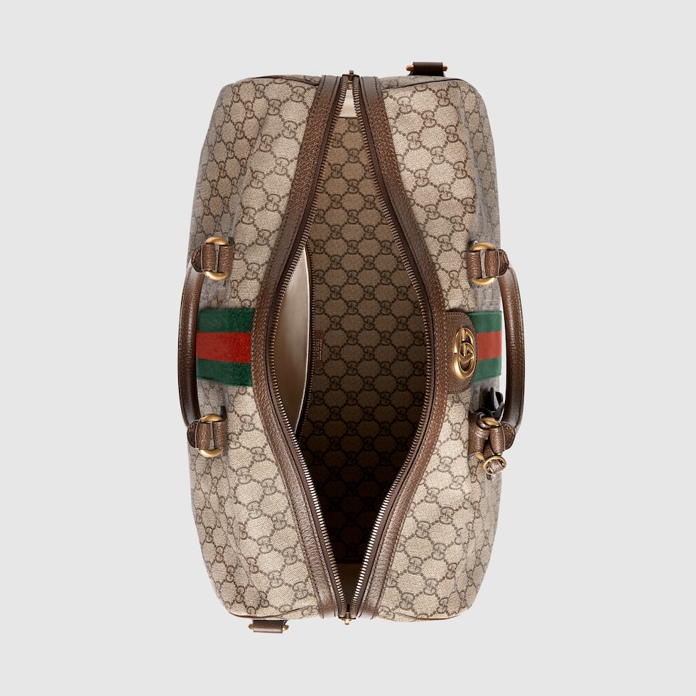 ★人気★【GUCCI】★SAVOY GG ミディアム ダッフルバッグ★ Gucci Savoy medium duffle bag in beige and blue GG Supreme
