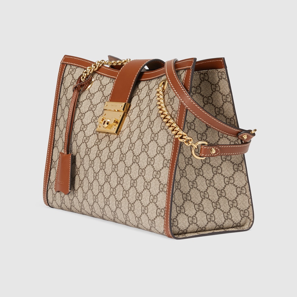 【関税&送料込】Gucci Padlock Bag Large GUCCI Padlock GG Large $2600 Brown Leather Shoulder Bag New