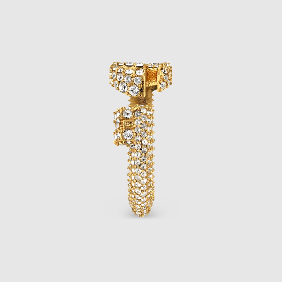 累積売上総額第1位【GUCCI★グッチ】DOUBLE G KEY RING Double G key ring with crystals in gold finish | GUCCI® US