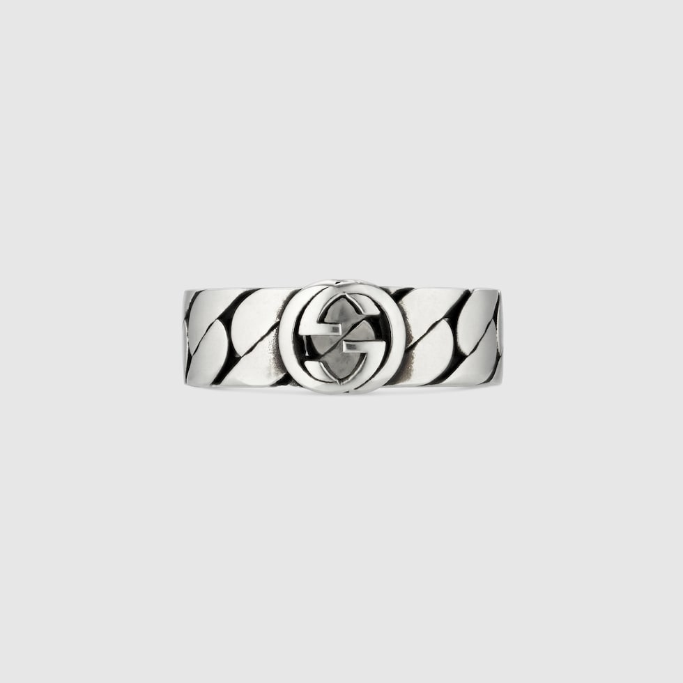 Breiter Gucci Interlocking Ring in 925er Sterlingsilber | GUCCI® DE