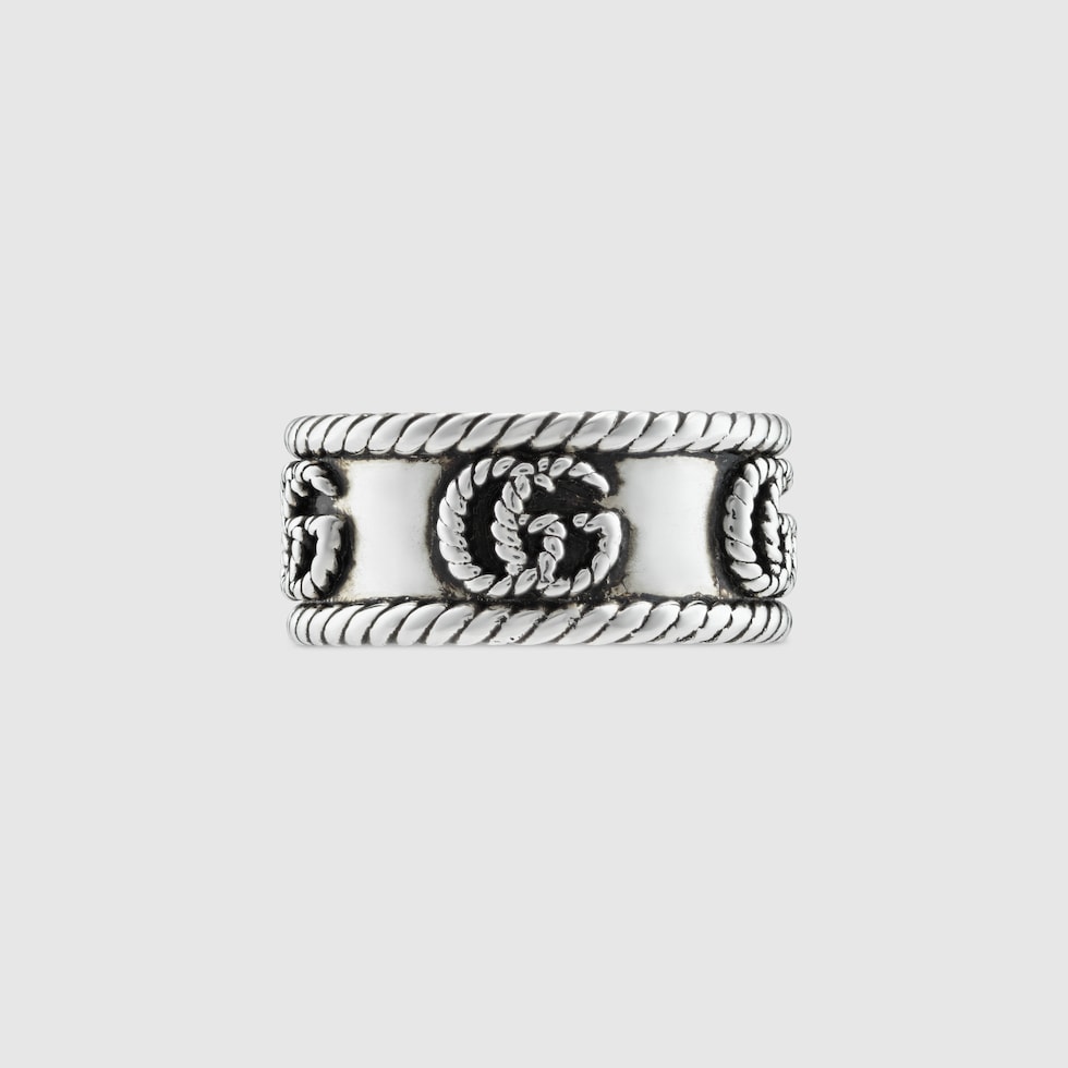 【GUCCI】 ダブルGワイドリング グッチ シルバージュエリーダブルG リング | GUCCI® JP