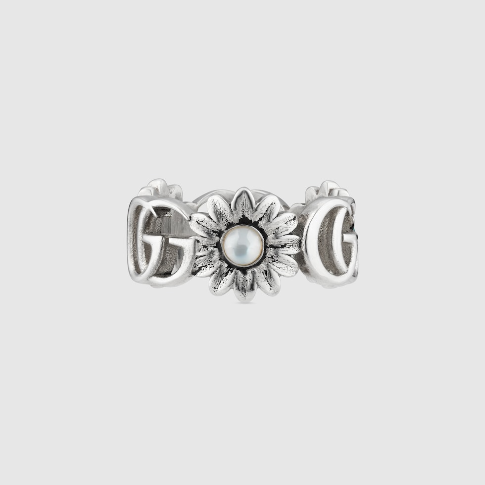 メ*2様 GUCCI ターコイズ　フワラー　リング　20号 直営店【グッチ GUCCI】ダブル G フラワー リング ターコイズ
