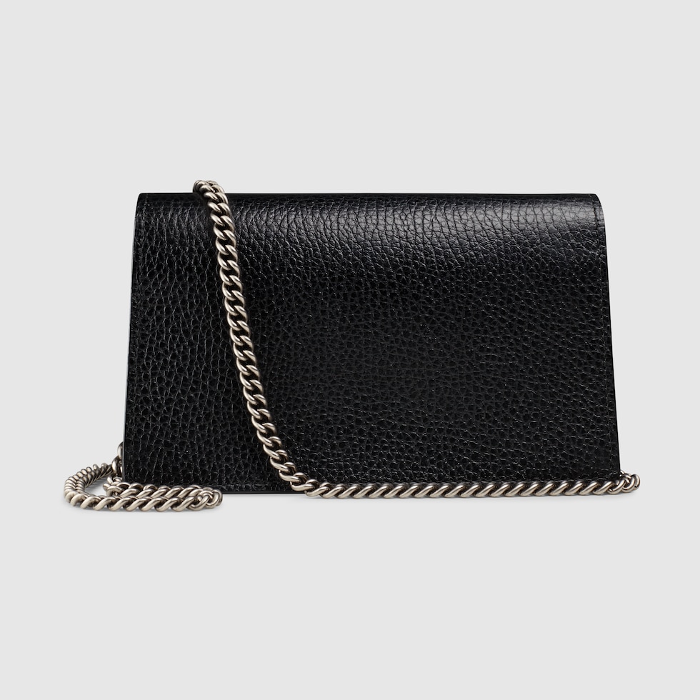 Black Leather Dionysus Super Mini Bag | GUCCI® US
