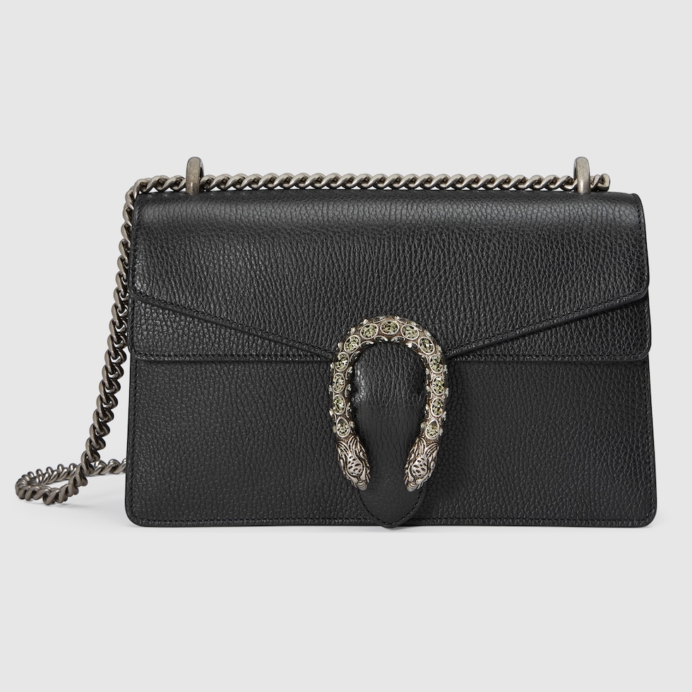 Black Leather Dionysus Small Shoulder Bag | GUCCI® UK