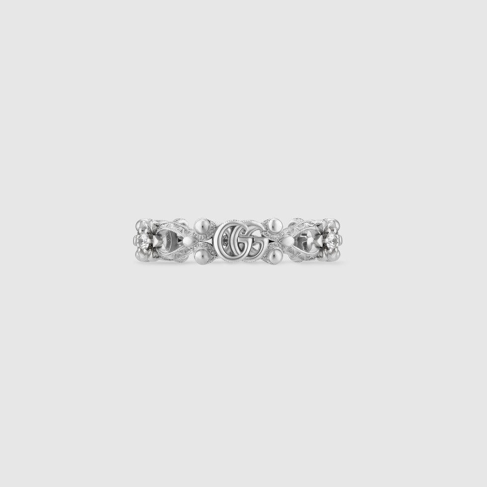 グッチ フローラ〕オンrナイン限定 ダイヤモンド付き 18K リング
