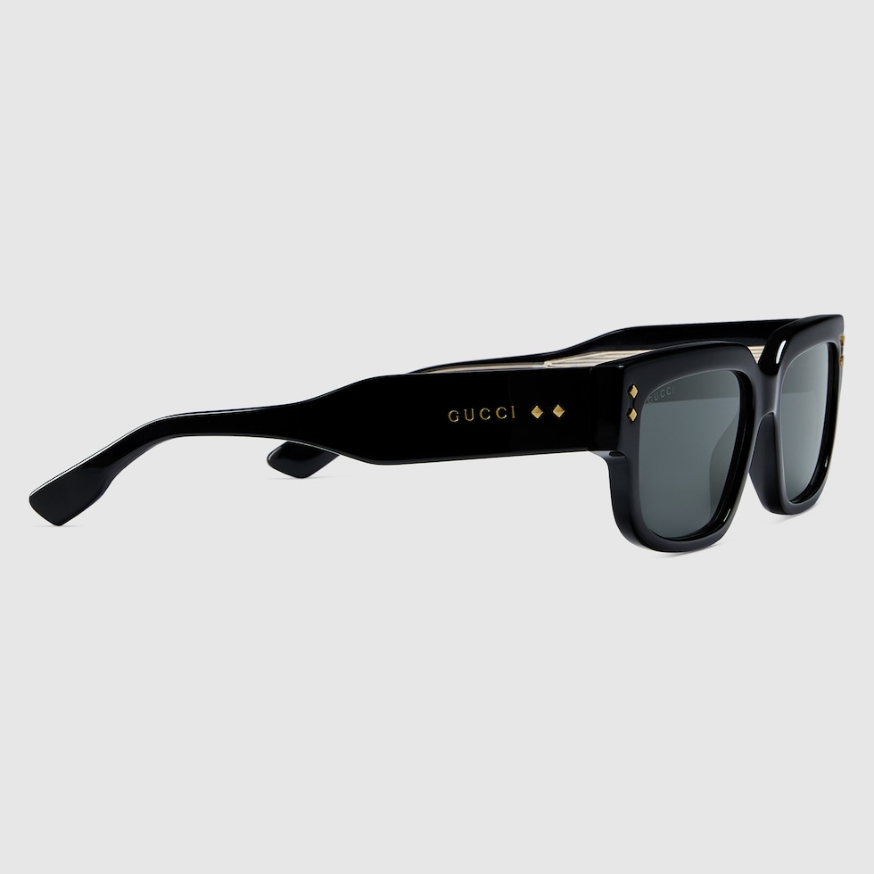 gucci black rectangular sunglasses