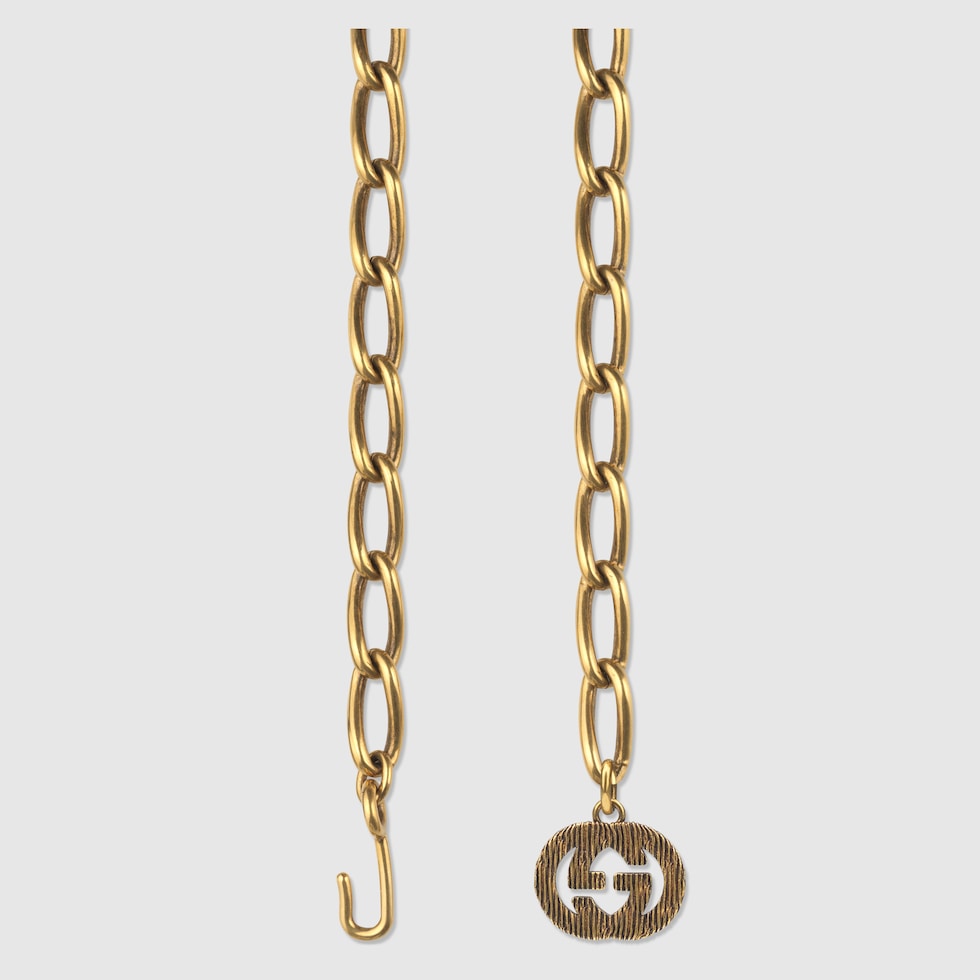 小物 Gucci Interlocking G Gold Chain Belt Gucci Chain Belt With Interlocking G Charm In Gold | ModeSens