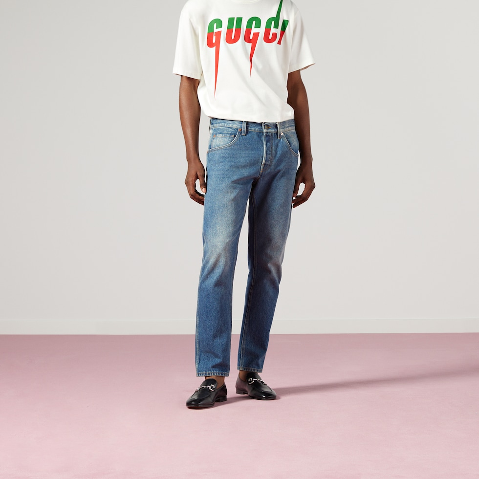 販売商品の販売 GUCCI ウォッシュドダメージデニム テーパードパンツ