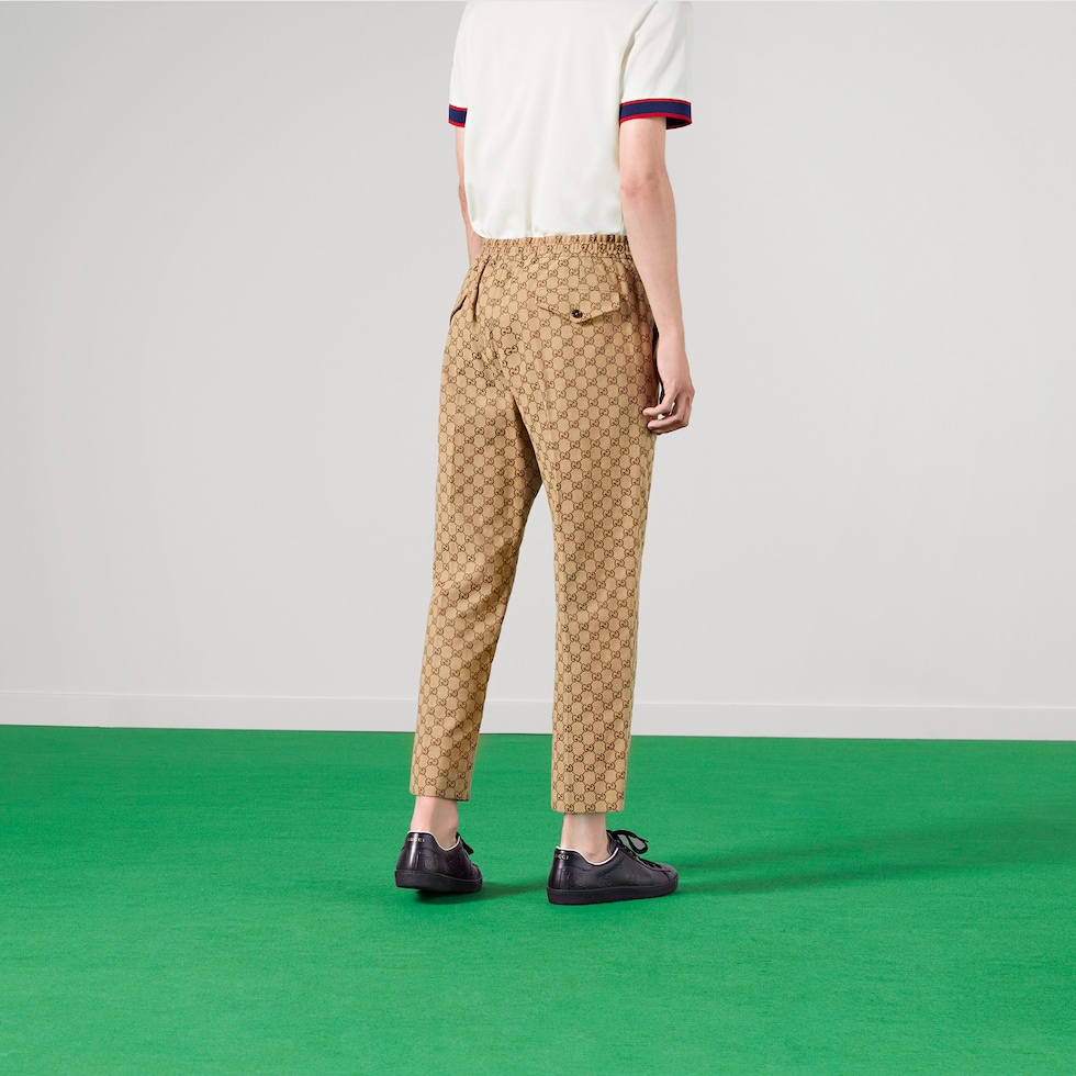 GUCCI パンツ 24-25 新作 グッチ テクニカルジャージー ジョギングパンツ 青