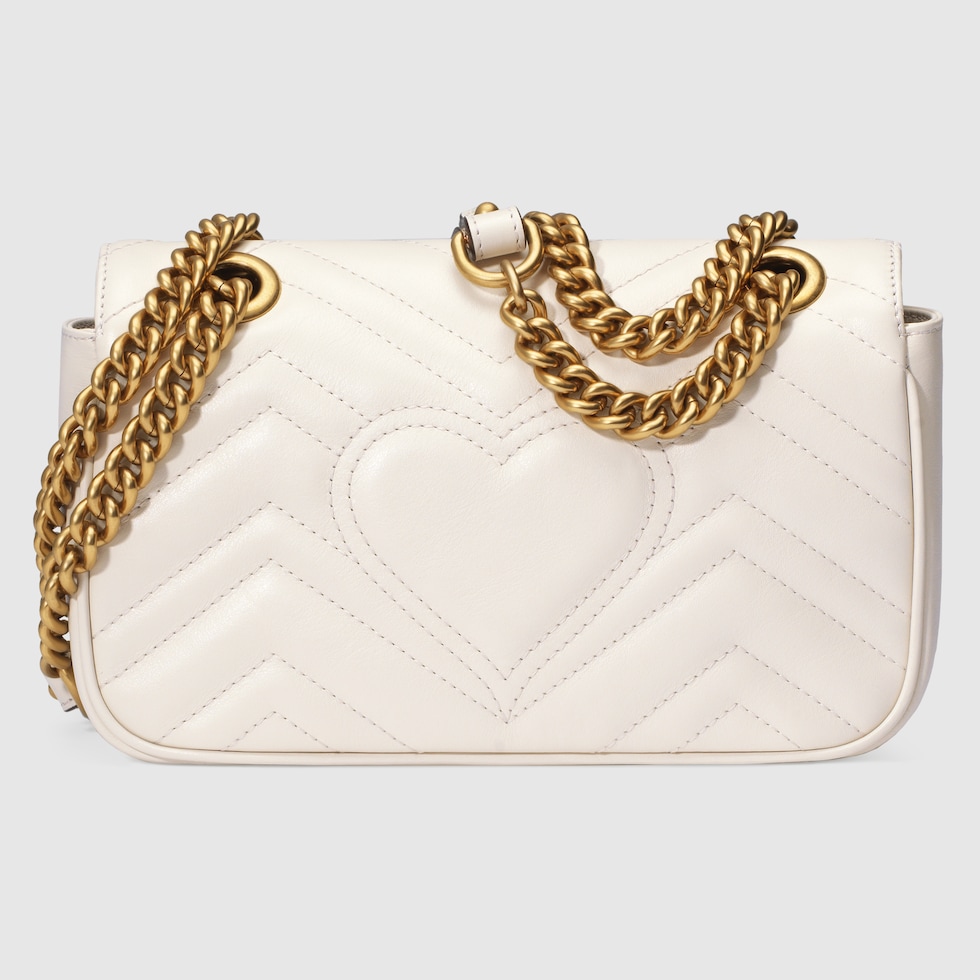 【GUCCI】GG MARMONT CROSSBODY BAG Gucci // Cream Leather Mini GG Marmont Crossbody Bag – VSP