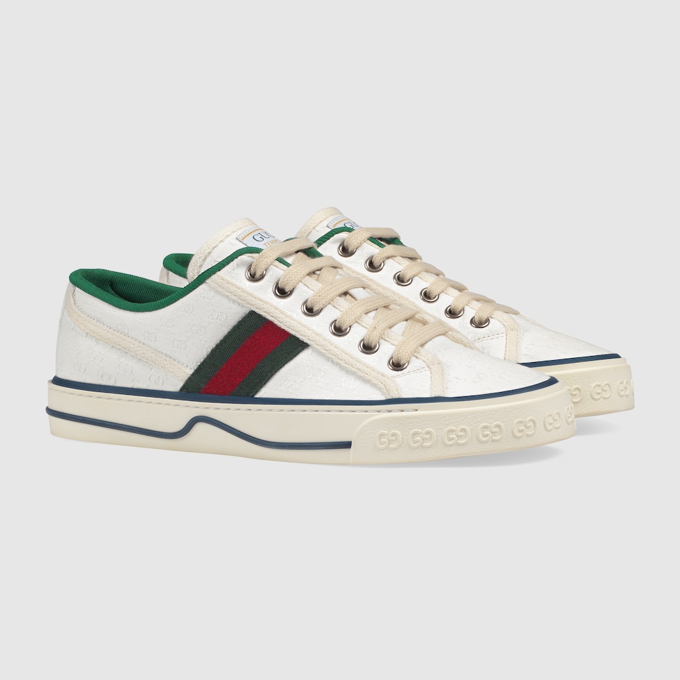 Women's Gucci Tennis 1977 sneaker in white mini GG jacquard fabric GUCCI® UK