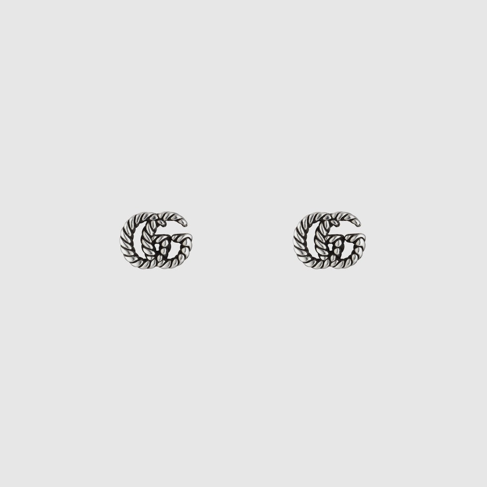 Double G earrings in 925 sterling silver | GUCCI® US