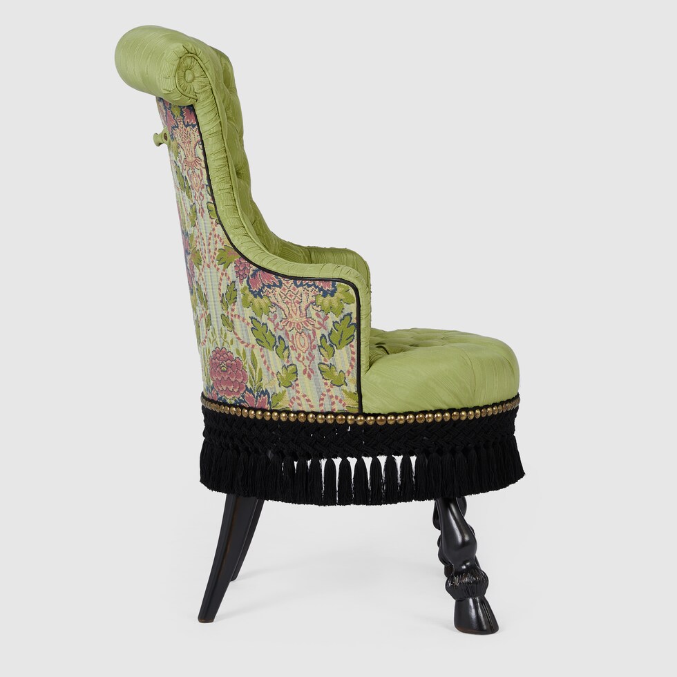 Floral jacquard armchair in green moire GUCCI UK