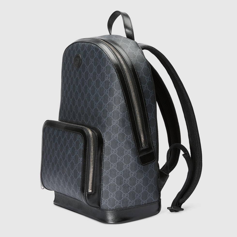 Medium backpack with Interlocking G in black Supreme GUCCI UK