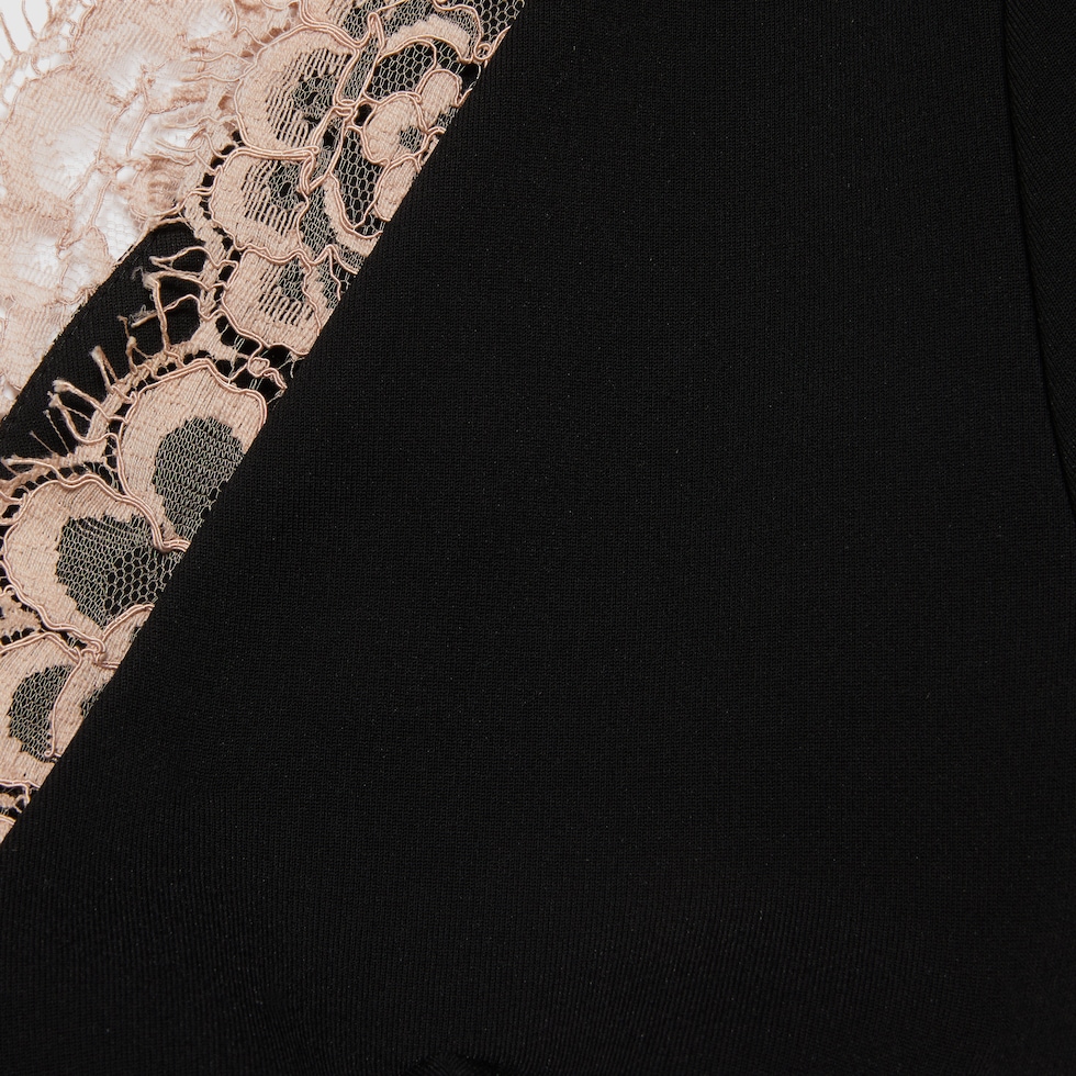 Stretch viscose lace dress in black | GUCCI® MX