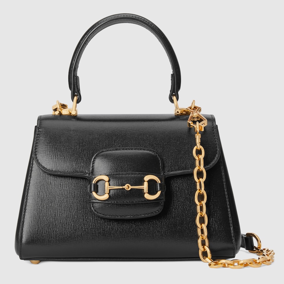 Gucci Horsebit 1955 small top handle bag in black leather