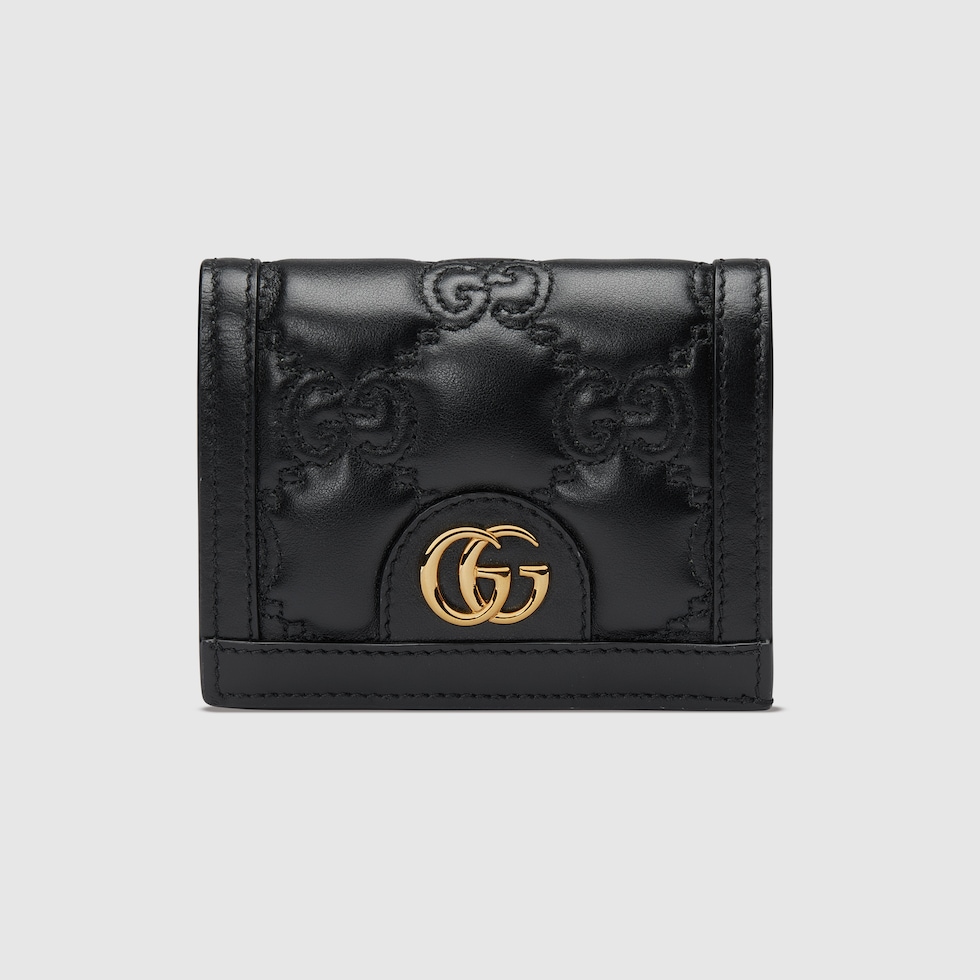 GGマトラッセ カードケース ウォレットブラック レザー | GUCCI® JP