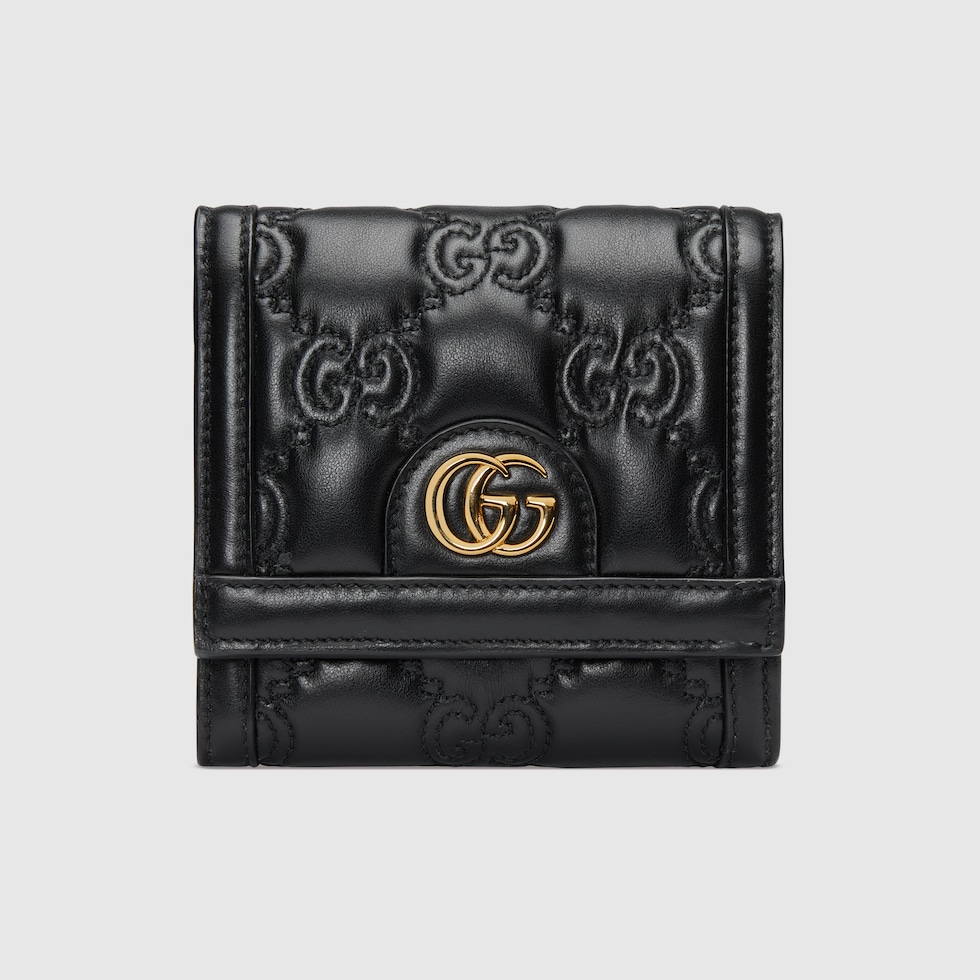 GGマトラッセ カードケース ウォレットブラック レザー | GUCCI® JP