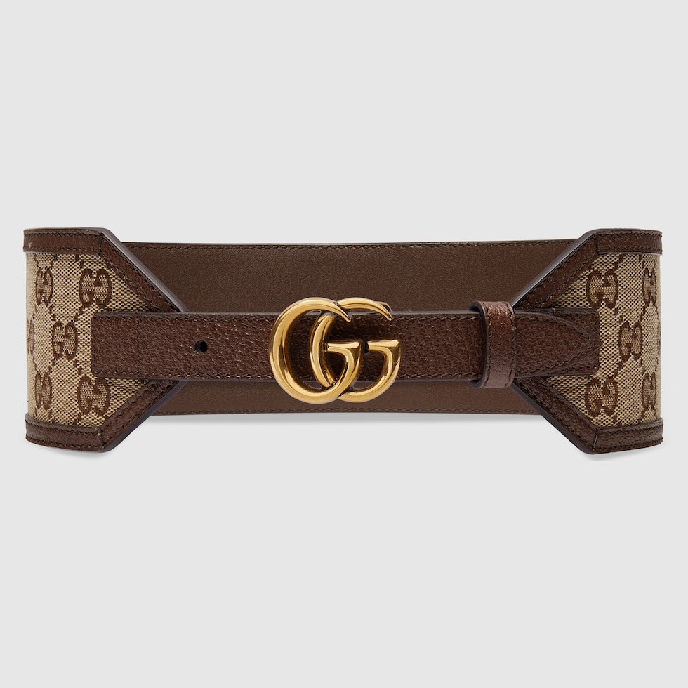 Gucci Wide Black Leather Belt with Gold GG Logo Buckle ref.942234