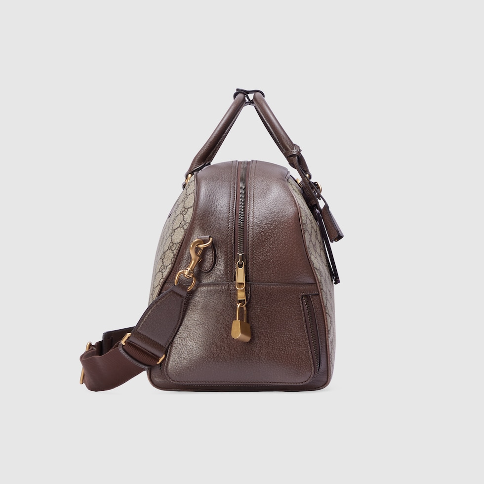 Gucci Savoy large bowling bag in beige and ebony Supreme GUCCI® US