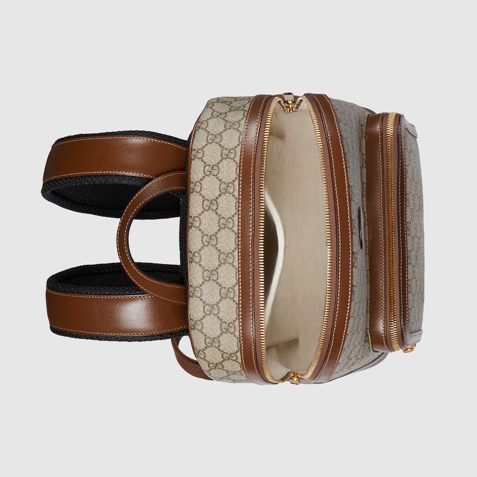 Backpack with Interlocking G in beige and ebony Supreme | GUCCI® US