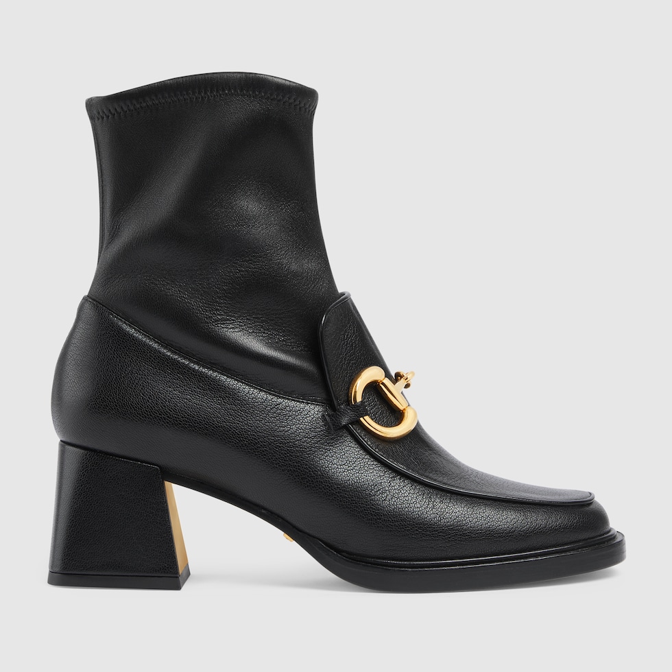 Stivale donna con Morsetto in pelle nera GUCCI CH