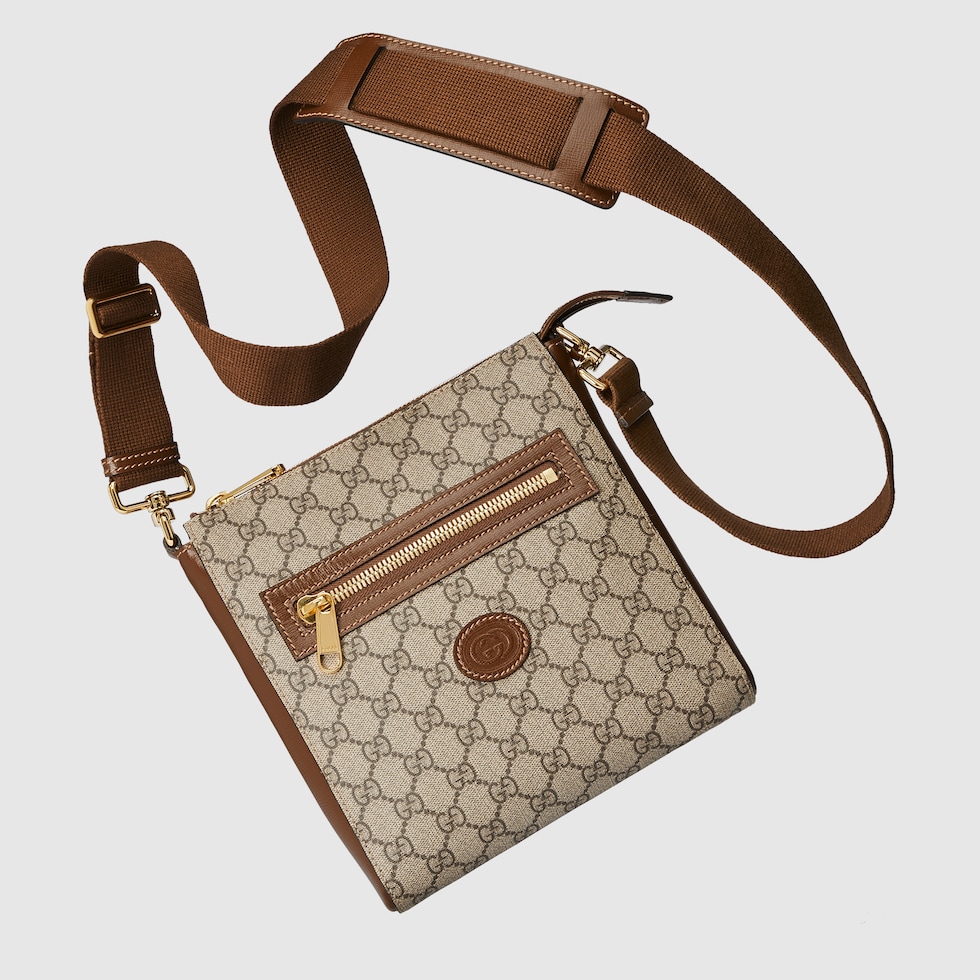 GG Supreme messenger bag in beige and ebony Supreme | GUCCI® US