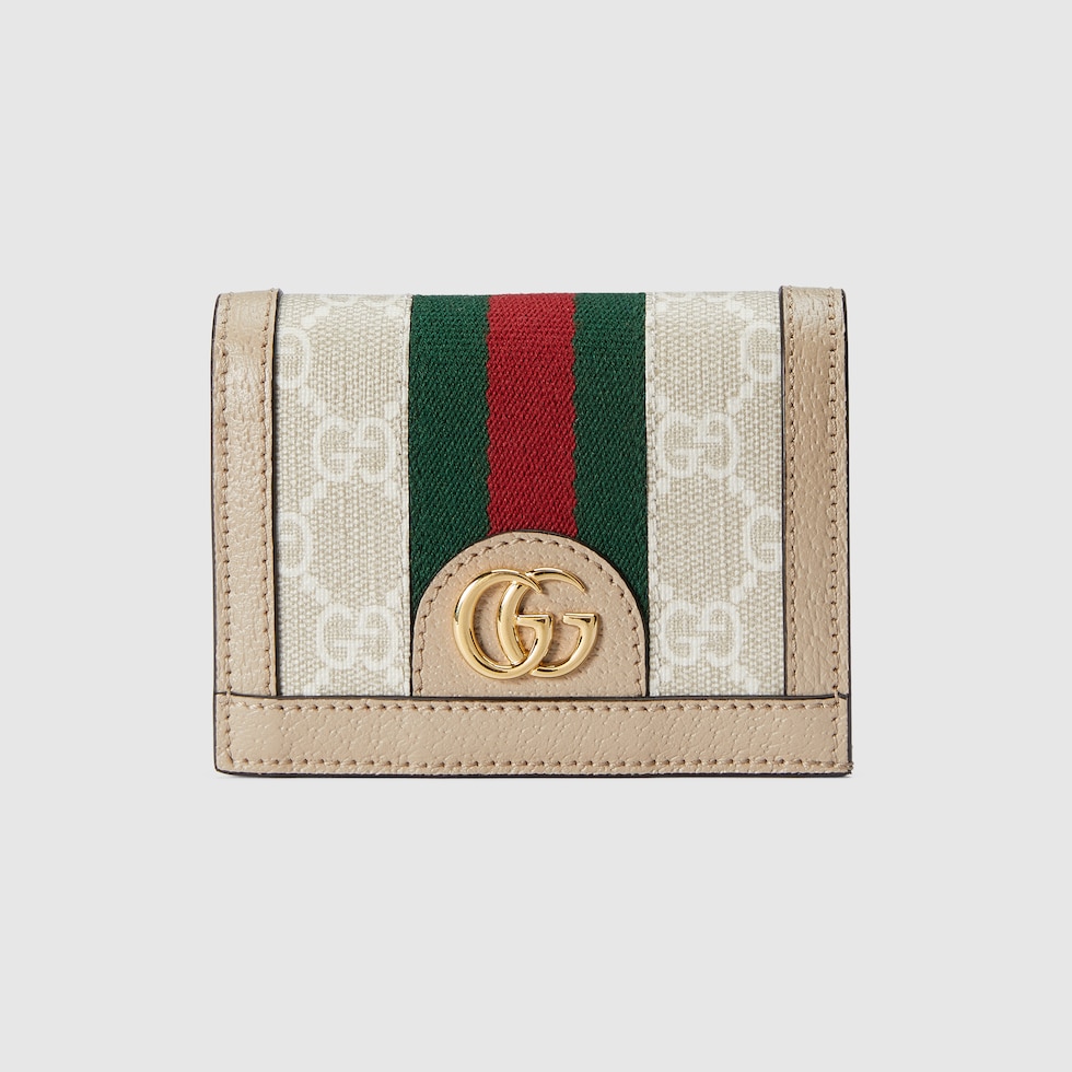 【GUCCI】 Ophidia GG Wallet Ophidia card case wallet in beige and white Supreme | GUCCI® CA