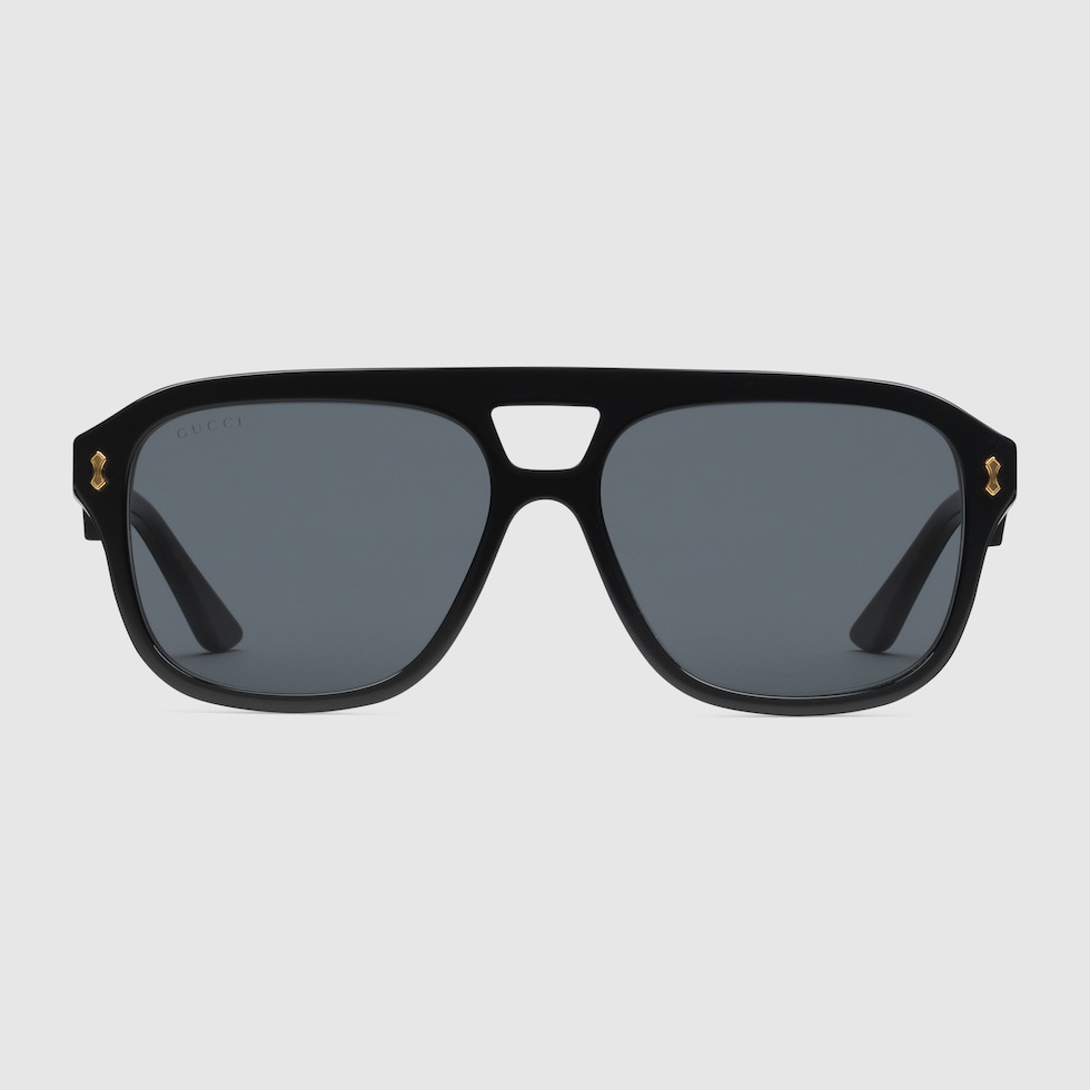 Aviator sunglasses in black acetate GUCCI NL