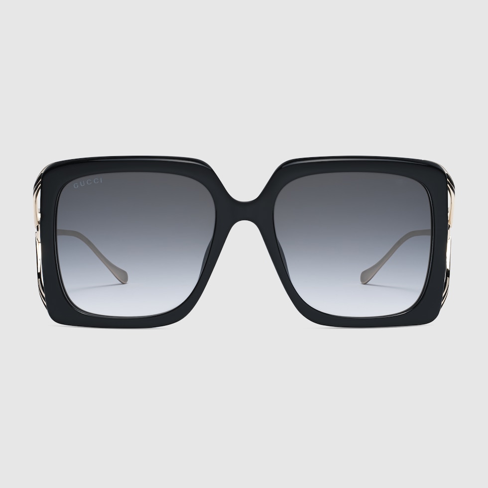 人気が高い sunglasses rectangular Oversized in US GUCCI® | injection black 小物