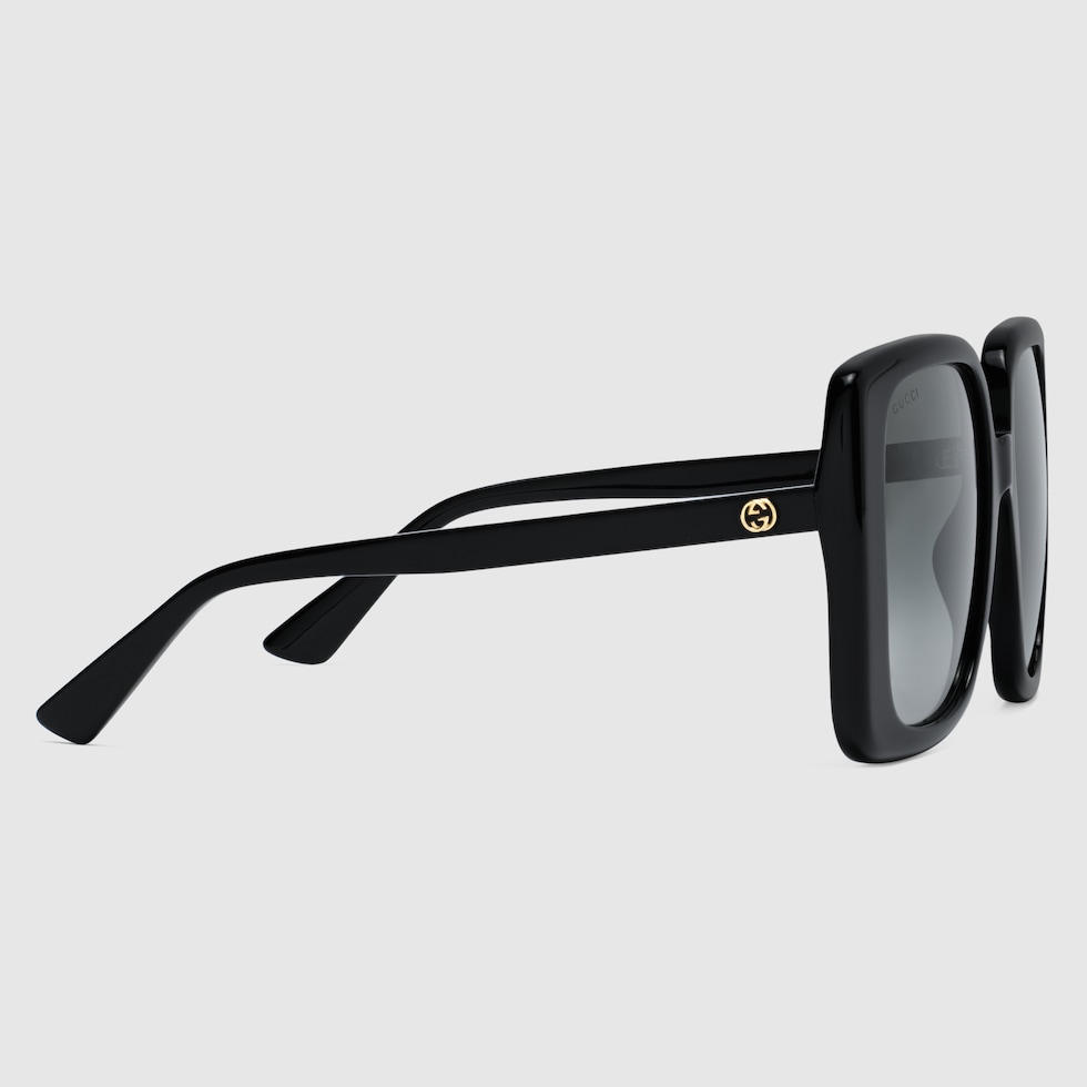 Gucci black square sunglasses sales