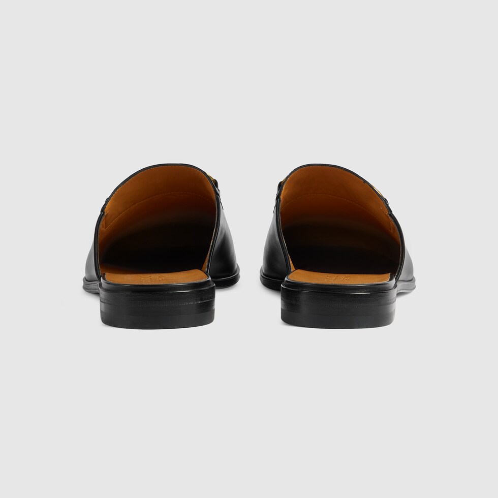 Men s Horsebit slipper in black leather GUCCI SG