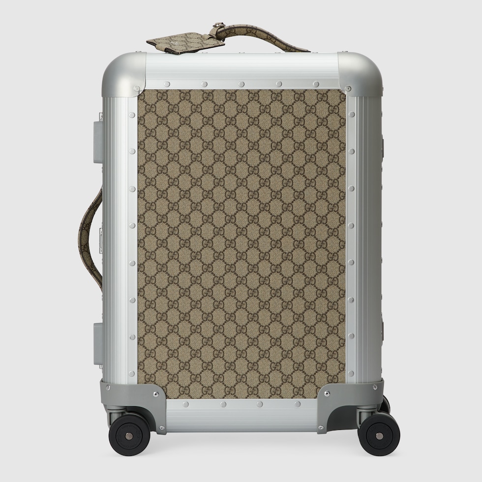 Gucci Porter Kabinentrolley Plus in beige und ebenholzfarbener Supreme GUCCI DE