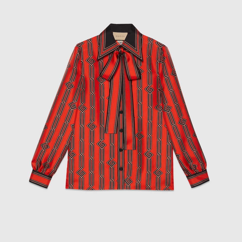 【中古】 Shirt of Silk Or  WendyWeatherby Gucci GG Stretch Cotton Polo 'White Blue Cotton' 598956
