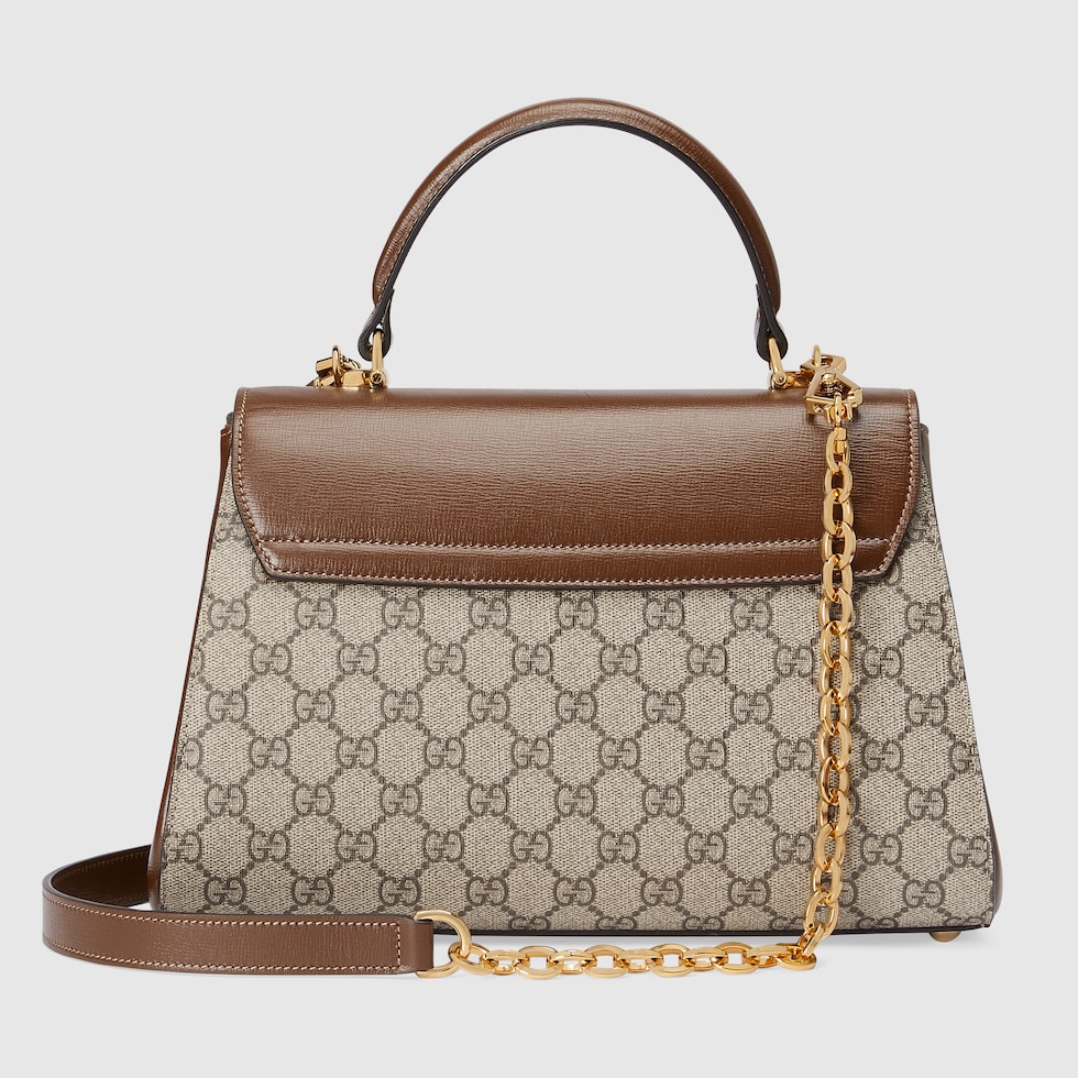 Gucci Horsebit 1955 medium top handle bag in beige and ebony
