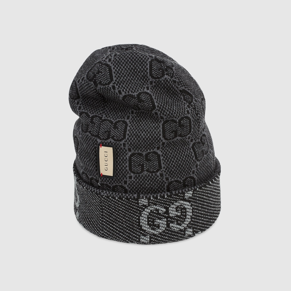 GGウール ハットブラック＆ダークグレー | GUCCI® JP