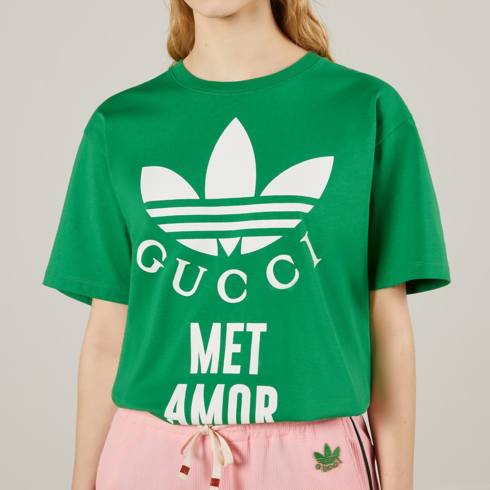 adidas x Gucci コットンジャージー Tシャツグリーン | GUCCI® JP