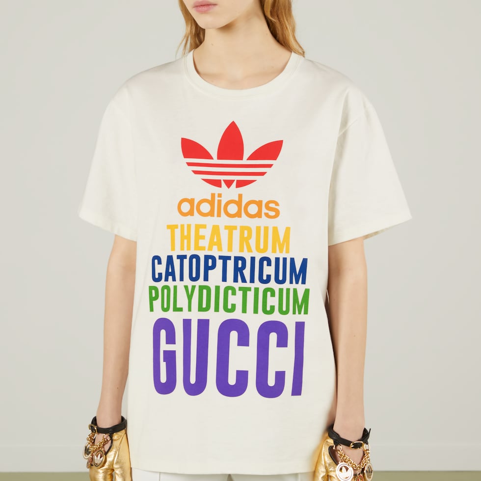 adidas x Gucci コットンジャージー Tシャツホワイト | GUCCI® JP