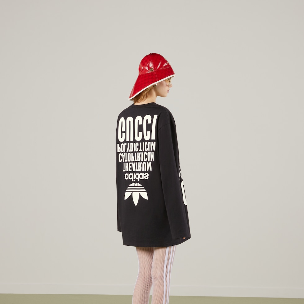 adidas x Gucci コットン ロング Tシャツブラック | GUCCI® JP