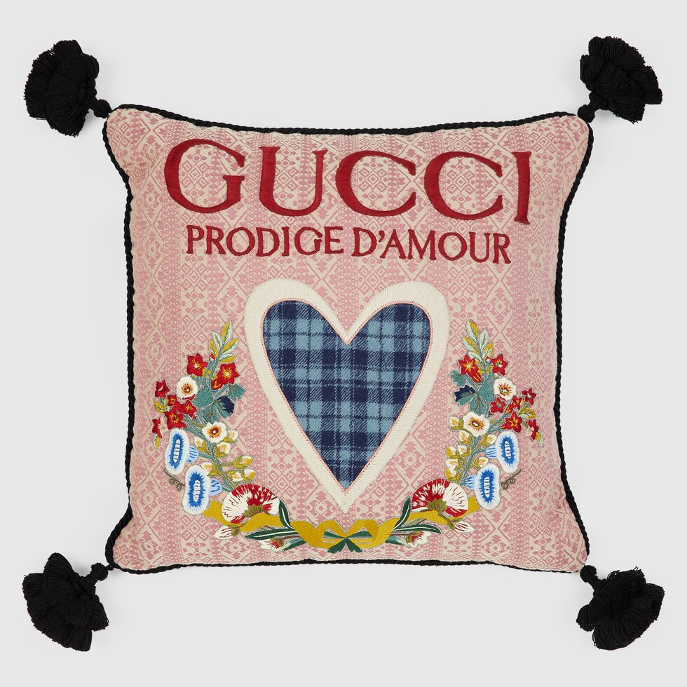 Gucci Prodige D'Amour羊毛靠垫in 粉色| GUCCI® AU