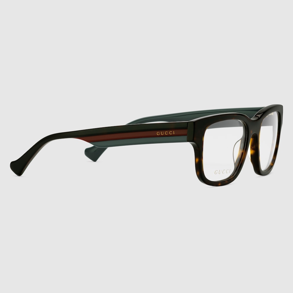 Rectangular optical frame in tortoiseshell acetate GUCCI Canada