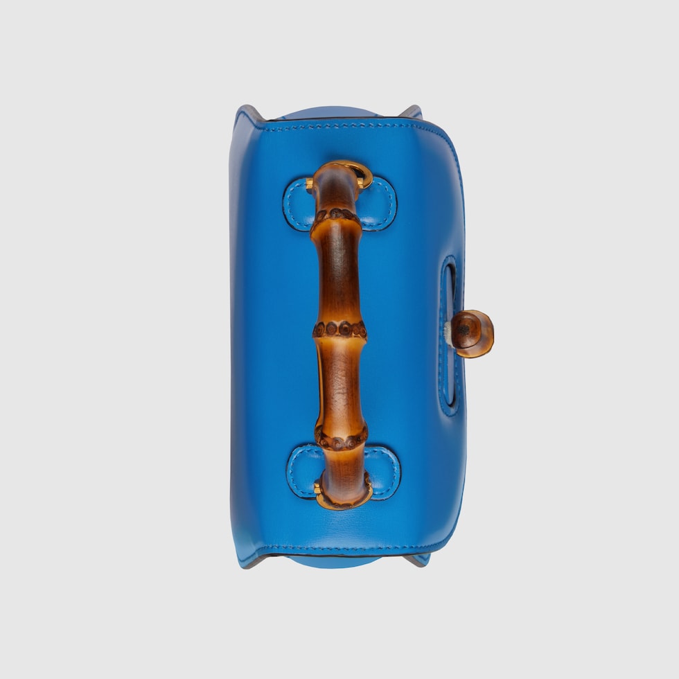 Gucci Bamboo 1947系列竹节迷你手提包 in蓝色皮革 GUCCI® UK