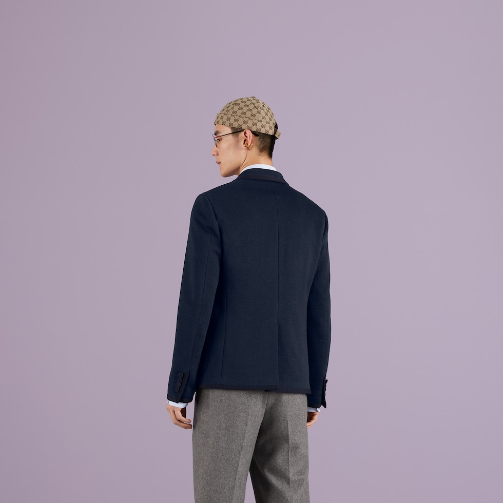 ジャケット・アウター GUCCI Jersey Wool Jacket Blouson Navy Gucci x adidas Wool Zip Jacket 'Blue Navy' 700447-XKCH7-4237