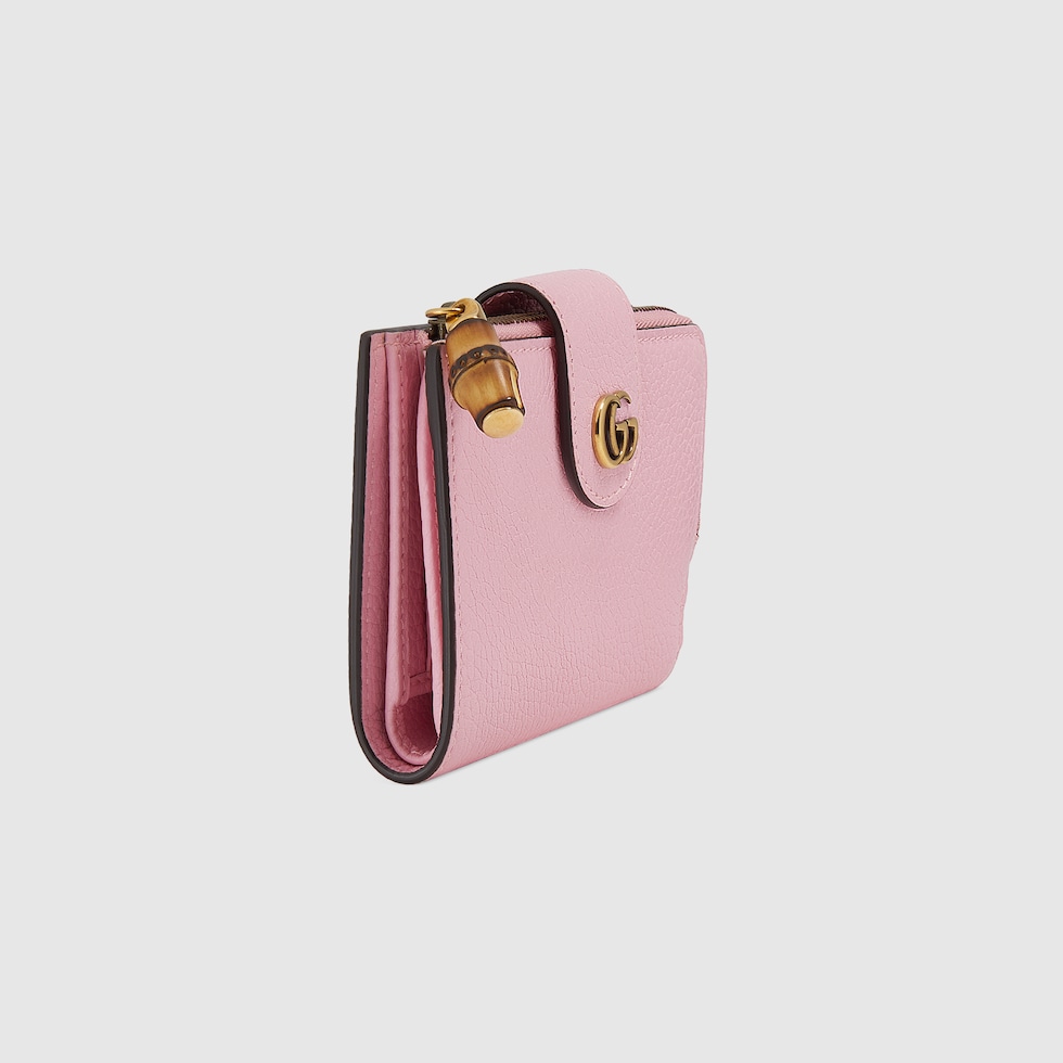 GUCCI バンブー付きダブルＧ　ミディアムウォレット グッチ バンブー付き ダブルG ミディアム ウォレットブラック