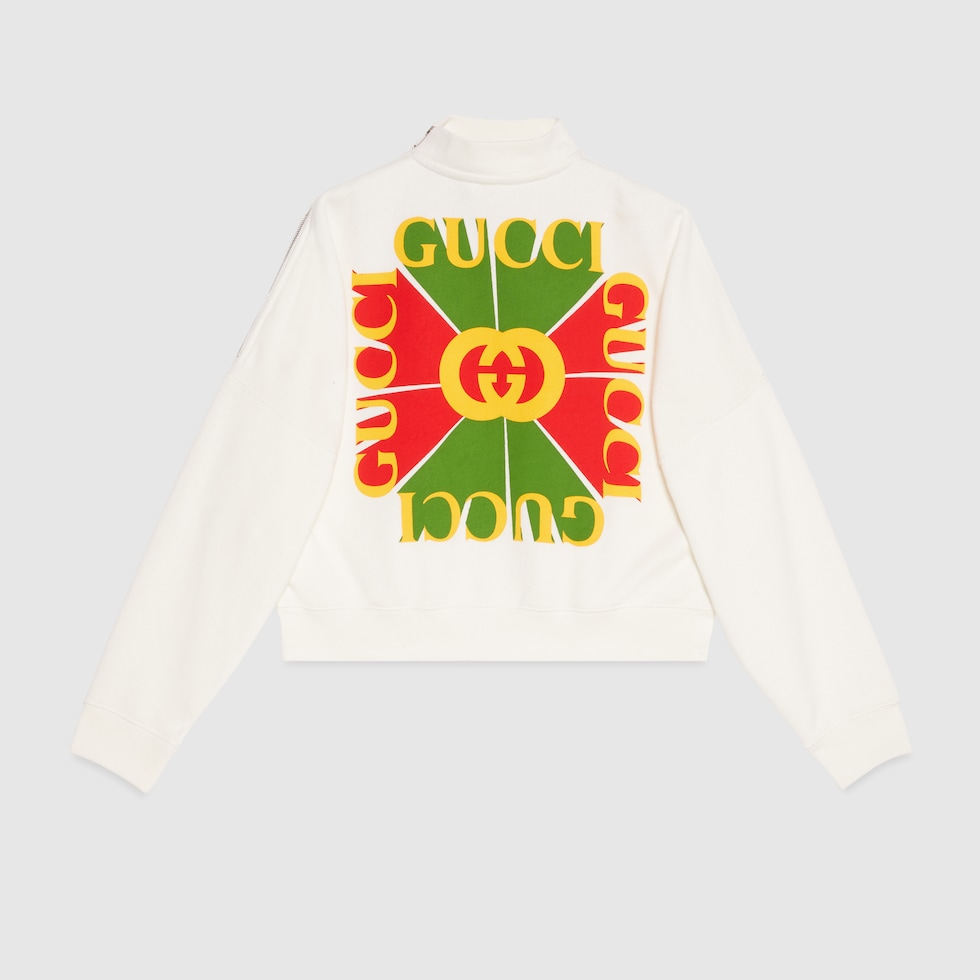 Gucci vintage logo cotton sweatshirt in off white GUCCI Canada