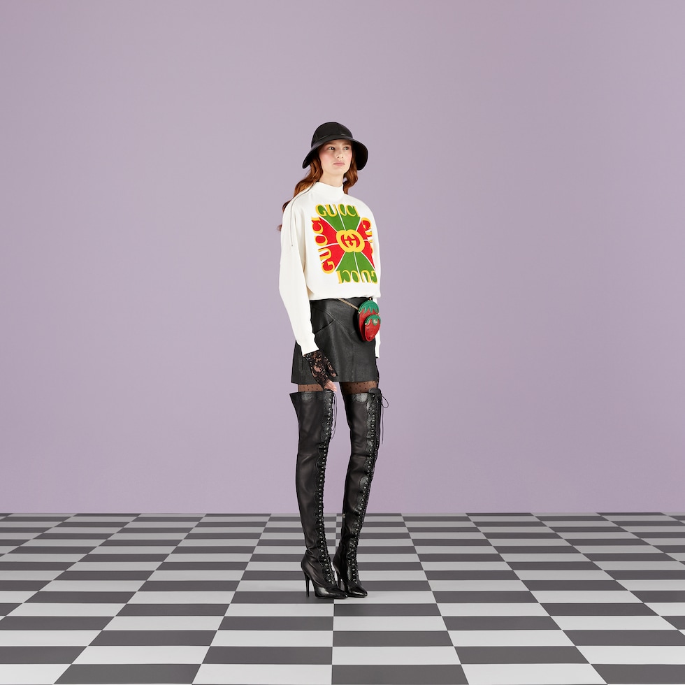 Gucci stamp cotton sweatshirt sales