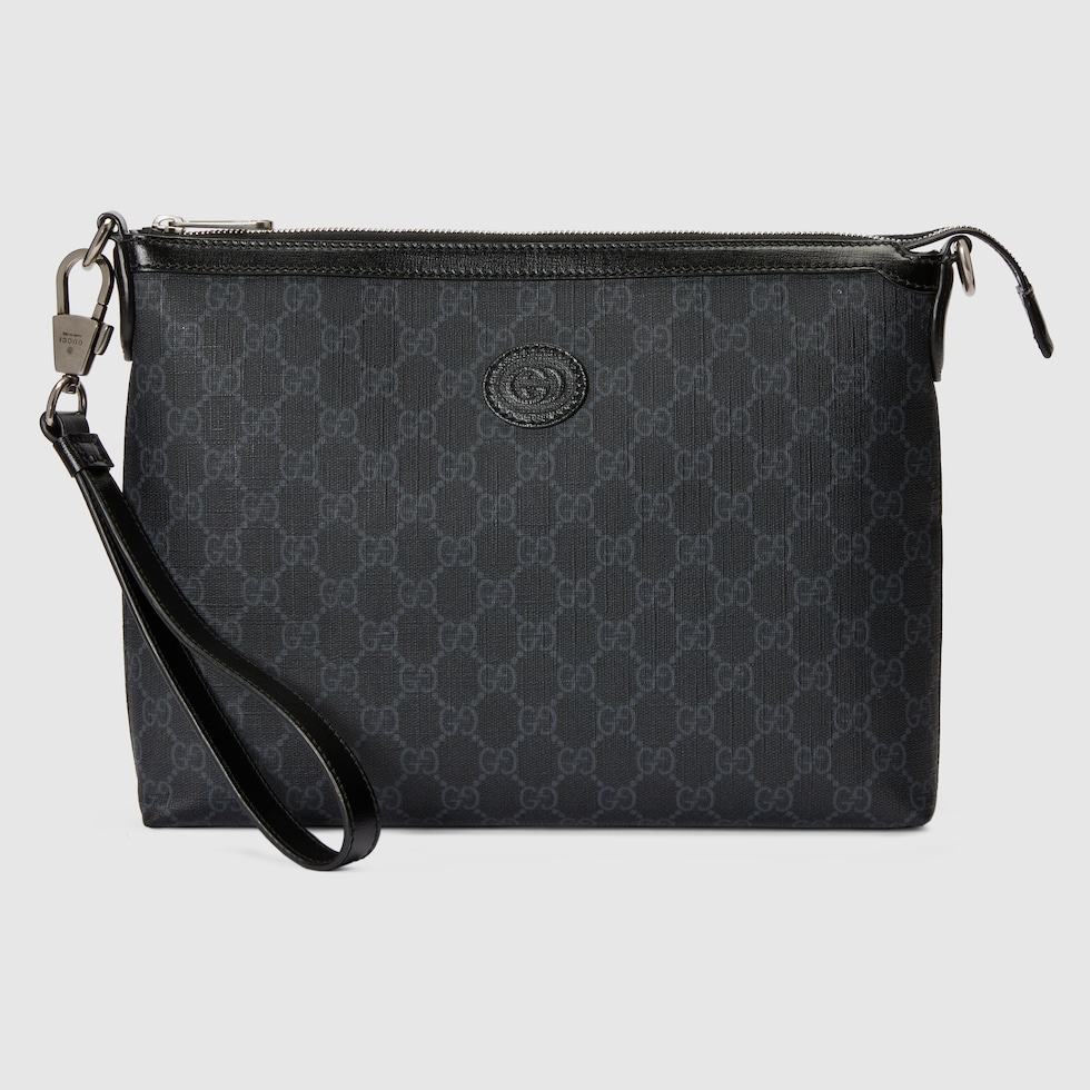 GUCCI Medium Messenger Bag Black GG Canvas