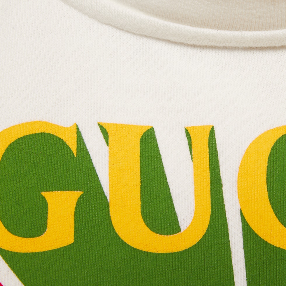 Gucci vintage logo cotton sweatshirt in off white GUCCI US