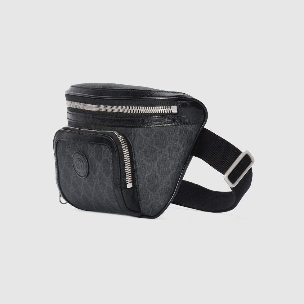 Sac ceinture GG grande taille en toile Supreme noire GUCCI FR