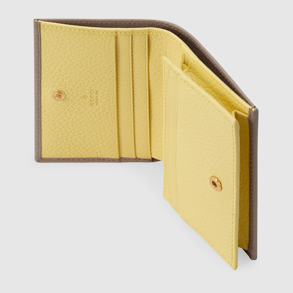 ダブルG カードケース （コイン＆紙幣入れ付き） ・ベージュ